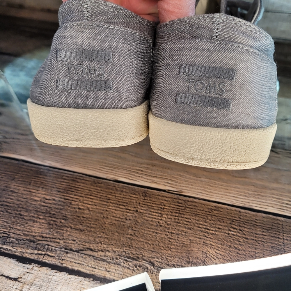 Toms gray men's sneakers with or without laces sz US 10.5 canvas - Picture 7 of 11
